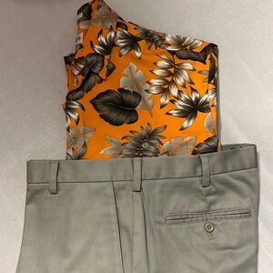 Men’s Izod Khakis & button down short sleeve shirt